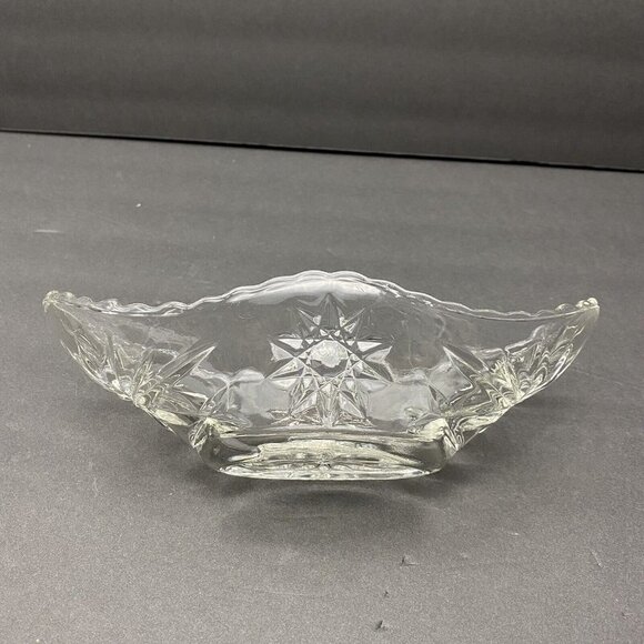 Cut Glass Candy Nut Dish Star Of David Pinwheel Sawtooth Edges Vtg Set Of 2 - Picture 5 of 12